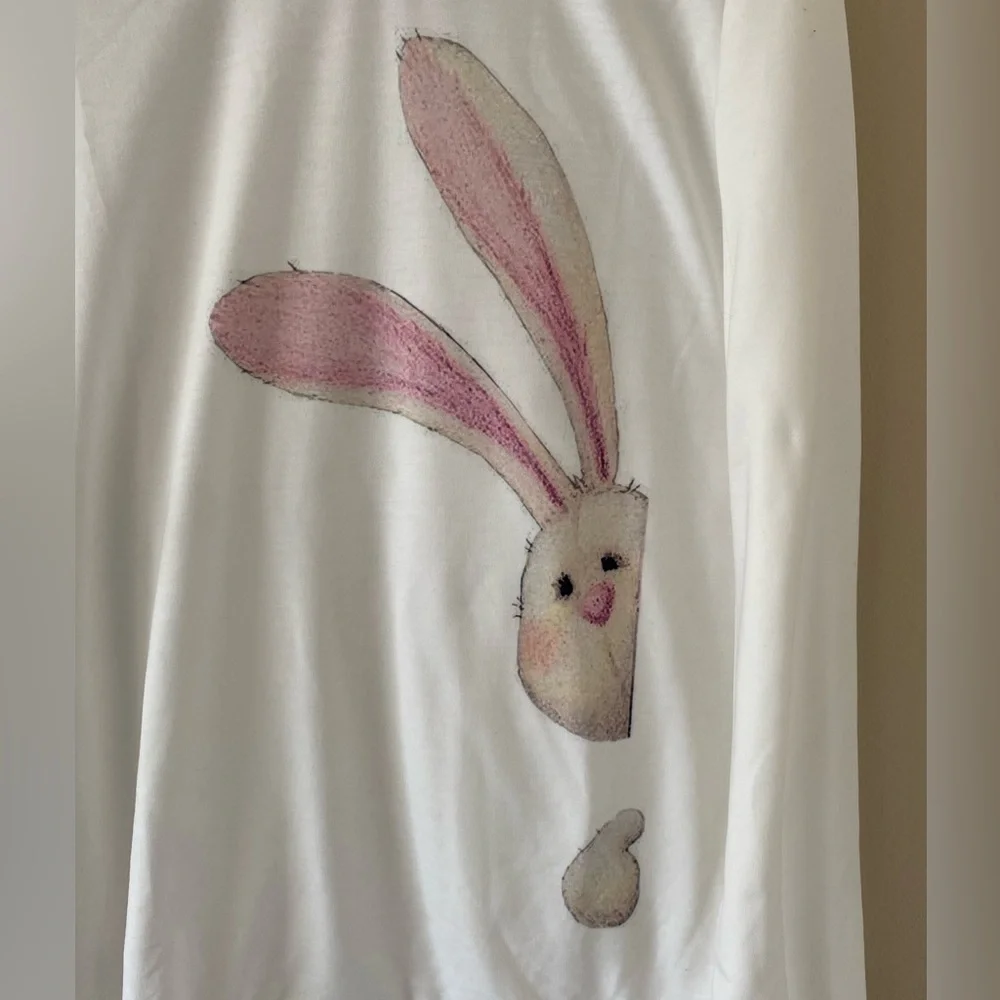 Bunny long sleeve tshirt white Size XL - Picture 3 of 5